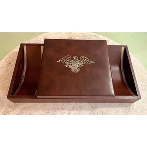 Brown Fantastic Vintage Condition Leather Like Fabric Jewelry Box